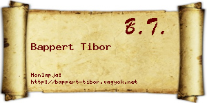 Bappert Tibor névjegykártya